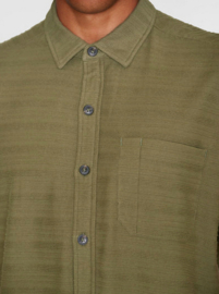 KCA || short sleeve solid stripe jersey; burned olive