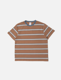 Nudie Jeans || Leffe 90s Stripe T-Shirt; Tobacco
