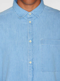 KCA || loose shirt; bleached blue denim