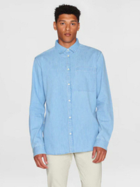 KCA || loose shirt; bleached blue denim