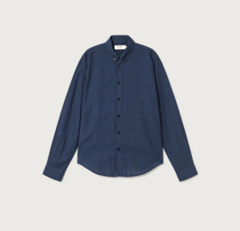 Thinking Mu || ANT linen shirt; microcheckered blue