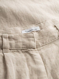 KCA || POSEY wide mid-rise linen pants; light feather grey