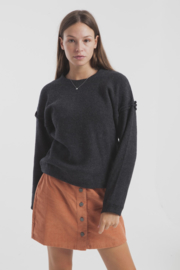 Tkinking Mu || WOOL sweater: black -ALLEEN XL BESCHIKBAAR- 