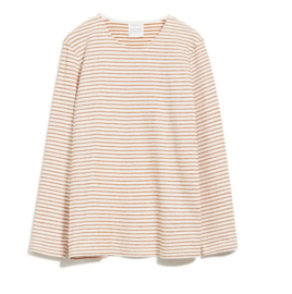 Armed Angels || JAADY stripes tee: off white/dark orange -ALLEEN NOG L BESCHIKBAAR-