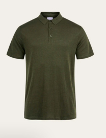 KCA II ROWAN linen polo: forrest night