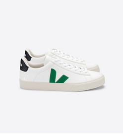 Veja || CAMPO LEATHER: extra white emeraude black -ALLEEN NOG 41 BESCHIKBAAR-