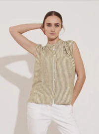 Bellamy Gallery II INEZ blouse: olive/white stripe
