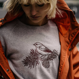 Dedicated || YSTAD sweater cone bird: grey melange