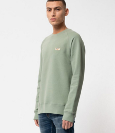 Nudie Jeans || SAMUEL logo sweatshirt: pale green