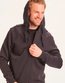 KCA II zip hood kangaroo badge sweat: black jet