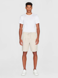 KCA || FIG loose linen shorts; light feather gray