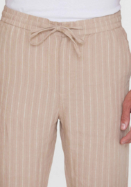 KCA || FIG loose striped linen pants; beige stripe -UITVERKOCHT-