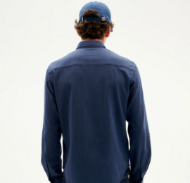 Thinking Mu || ANT linen shirt; microcheckered blue