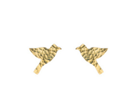 Just Trade II CORALIE hammered brass birds earrings