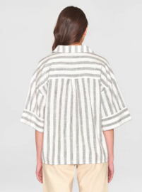 KCA || Loose Multicoloured stripe shirt; brown stripe