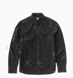 Nudie Jeans ||  STANLEY blouse chalk print: black 