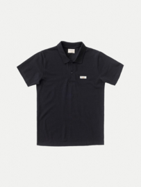 Nudie Jeans || MIKAEL polo logo: black