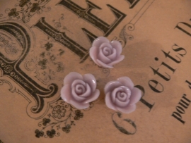 Kraal roos lichtgrijs/paars 16 mm. (3 stuks)  (KB76)