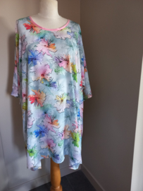 tuniek lichtgrijs bloemen viscose