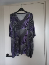 Tuniek tricot viscose zwart lila