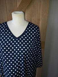 tuniek donkerblauw wit stip