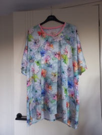 tuniek lichtgrijs bloemen viscose