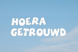 Plak letters Hoera getrouwd