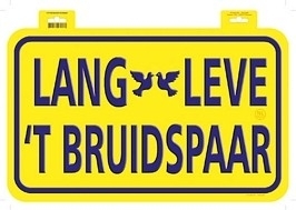 Kenteken Lang Leve `t bruidspaar