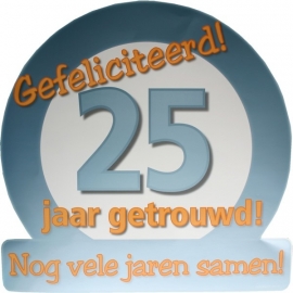 Verkeersbord 25 jaar getrouwd