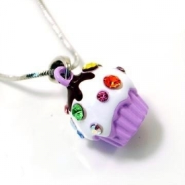 Cupcake ketting (paars)