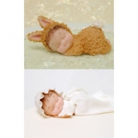 KD Siliconen mould - Sleeping Baby & Pillow