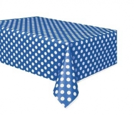 Tafelkleed polka dot blauw