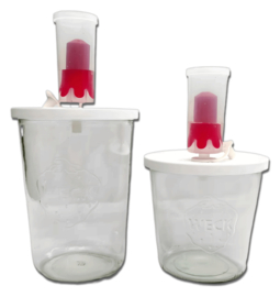 Kleine fermentatiepot met waterslot