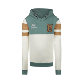 No Way Monday-Jongens  Sweater met capuchon-Stoffig groen