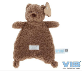 VIB-Knuffeldoekje met Berenhoofd Teddy- Chocolate