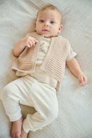 Petite Maison-  Sky Jersey broek met knoop- Streep