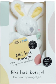 VIB-Pluche Konijn houdt doekje vast-Oei ik groei-White-Mint