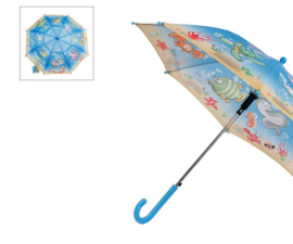 Sea World kinderparaplu design 70x57cm in polybag-Blue