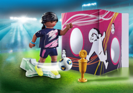 Playmobil Special Plus Voetbalster met doelmuur- 70875-Multi Color