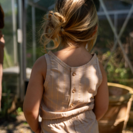 Koko Noko-Meisjes Mouwloos jumpsuit-Zand