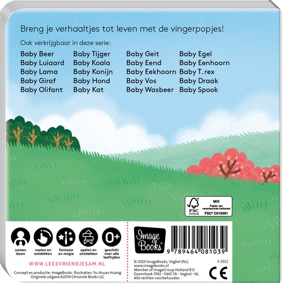 Image Books-Vingerpopboek - Baby Varken- Multi Color