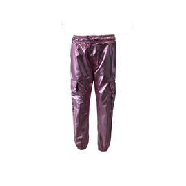 Dutch Dream Denim-Meisjes broek Cargo-Mimi-Metalic roze