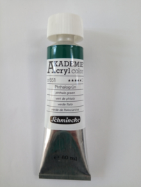 Acryl color-phthalo green (551), transparent, extr. fade resistant, 60ml-Schmincke AKADEMIE
