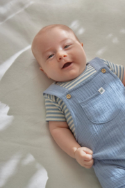 Little Dutch -Romper korte mouw blauw Stone Blue stripe