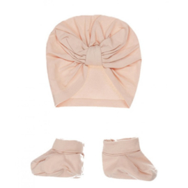 Dirkje-Baby Meisjes Muts en slofjes-Light Pink