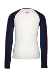 B.Nosy-Girls shirt with contrast sleeves, sporty tape and chest artwork-star white