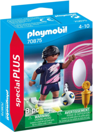 Playmobil Special Plus Voetbalster met doelmuur- 70875-Multi Color