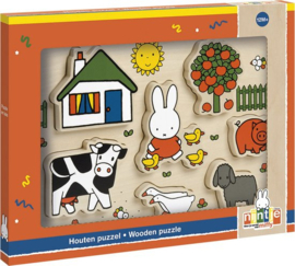 Bambolino toys - Houten puzzel-vormenpuzzel Nijntje-Meerdere kleuren