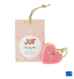 VIB-Message with Soap - Roze Hart - Juf ik ga jou missen
