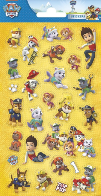 Totum Twinkle stickers Glitter sheet Paw Patrol geel
